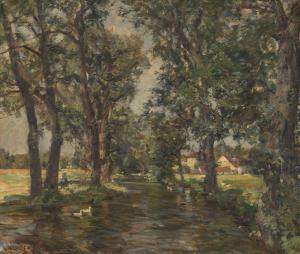 SCHULZ STRATHMANN Otto 1892-1960,Summer river landscape,Hargesheimer Kunstauktionen DE 2022-09-07