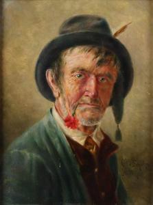 SCHULZE Otto 1852-1930,Tyrolean man with hat,Twents Veilinghuis NL 2019-04-05