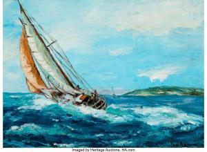 SCHUMANN Paul Richard 1876-1946,Texas Schooner Cutting the Waves,Heritage US 2023-12-02