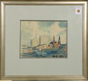 SCHUMANN Ray 1892-1960,Untitled (Cityscape),Clars Auction Gallery US 2019-04-13