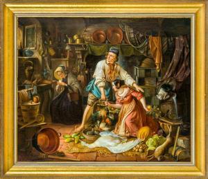SCHUMANN Wilhelm 1830-1844,Eva in der Garküche, einen Italienerhahn festhalte,Leo Spik DE 2015-12-10