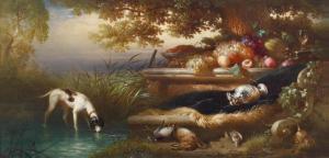 SCHUSTER Ludwig 1820-1880,Hunting Still Life in a Landscape,1873,Palais Dorotheum AT 2012-12-11