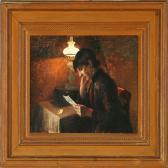 SCHUTTE Oscar 1837-1913,Interior with a womanreading a letter,Bruun Rasmussen DK 2010-04-26