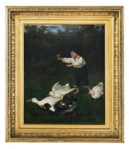 SCHUTZE Wilhelm 1840-1898,The Stolen Treat,1872,New Orleans Auction US 2022-08-27