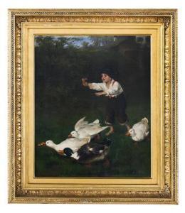 SCHUTZE Wilhelm 1840-1898,The Stolen Treat,1872,New Orleans Auction US 2022-03-26