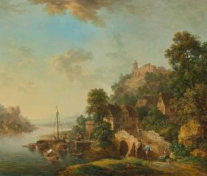 SCHUZ Christian Georg I,View of the Rhine valley with a view of the town o,Galerie Koller 2024-03-22