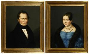 SCHWAB Carl Philipp 1800-1800,Biedermeier Bildnispendants eines Paares,1838,Wendl DE 2023-10-25