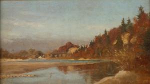 SCHWAB Max,An der Isarsonnige Frühlingslandschaft am Fluss,1884,Mehlis DE 2021-08-26