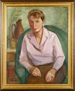 SCHWABE Gertrud 1886-1980,Damenportrait,1970,Mehlis DE 2009-08-28
