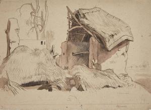 SCHWABE Randolph 1885-1948,Derelict Barn,Rosebery's GB 2024-03-12