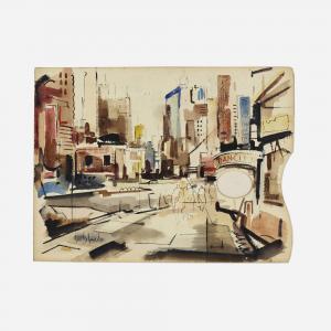 SCHWACHA George 1908-1986,The Big City,Rago Arts and Auction Center US 2023-08-17