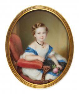 SCHWAGER Richard 1822-1880,Portrait of a child sitting in an armchair,1865,Sotheby's GB 2021-04-28