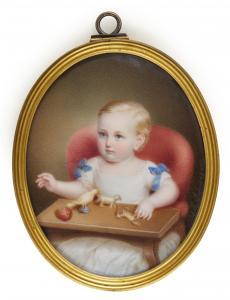 SCHWAGER Richard 1822-1880,Portrait of Count Maldeghem, when a child,1868,Sotheby's GB 2020-12-04
