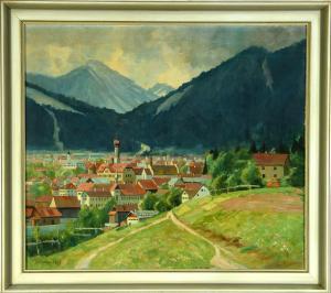 SCHWAIGER Fritz 1878-1953,Immenstadt mit Immenstädter Horn,1949,Allgauer DE 2021-05-06
