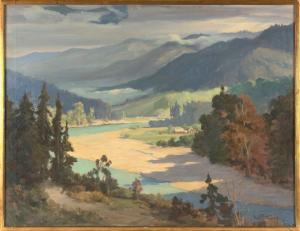 SCHWARTZ Davis Francis 1879-1969,Panoramic landscape,Eldred's US 2022-09-09
