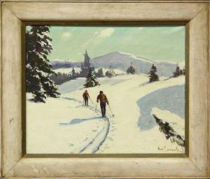 SCHWARTZ Davis S 1879-1969,Two Figures Cross-Country Skiing,1879,Clars Auction Gallery US 2009-04-04