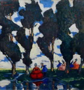 SCHWARTZ Ernst 1883-1932,Figures by a lake,1922,Peter Wilson GB 2017-11-22