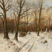 SCHWARTZ Orla 1800-1900,Winter landscape with a forest glade,Bruun Rasmussen DK 2010-09-20
