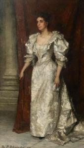 SCHWARTZE Therese 1851-1918,A portrait of Christine Auguste Mayer-Leiden,1893,Venduehuis 2023-11-14