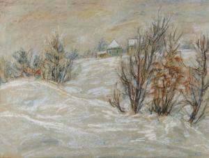 Schwarz Albert,Winter im Erzgebirge mit einigen Bäumen,1960,Mehlis DE 2019-11-21