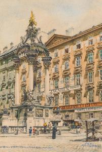 SCHWARZ Feri 1869-1923,Vermählungsbrunnen am Hohen Markt,im Kinsky Auktionshaus AT 2021-12-14