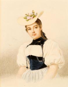 SCHWEGLER Jakob 1793-1866,Mädchenportrait Bernerin,Zofingen CH 2022-11-26