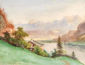 SCHWEMMINGER Josef 1804-1895,Zell am See mit Blick auf Schloss Prielau und de,1842,Palais Dorotheum 2023-10-04