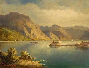 SCHWENINGER Carl II 1854-1912,Traunsee mit Schloss Orth,im Kinsky Auktionshaus AT 2024-12-03