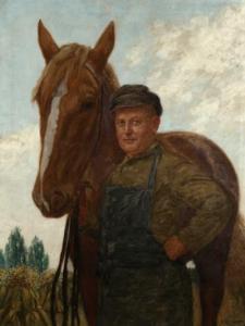 SCHWENK Georg 1863-1936,Bauer mit Pferd auf einem Feld,Heickmann DE 2010-09-25