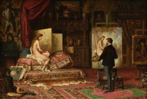 SCHWENNINGER Carl 1854-1903,The Painter and the Model,Simpson Galleries US 2023-09-23