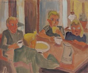 SCHWICHTENBERG Martel 1896-1945,Family sitting around a table,Villa Grisebach DE 2023-10-29