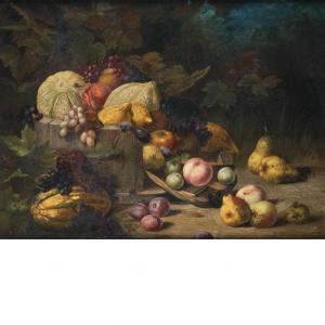SCHWING S 1800-1800,Still Life of Fruit Tumbling from a Wood Bowl,1887,William Doyle US 2011-02-09
