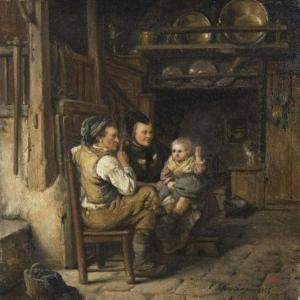 SCHWINGEN Peter 1813-1863,In the parlor,1855,Peter Karbstein DE 2020-07-11