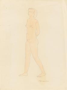 SCHWIPPERT Kurt 1903-1983,Standing nude,1942,Villa Grisebach DE 2021-09-12