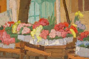 Scorțescu Paul 1895-1976,Flower Market,1919,Artmark RO 2024-03-20