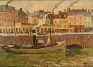 SCORIEL Jean Baptiste 1883-1956,Vapeur sur la Meuse,1920,Horta BE 2014-09-08