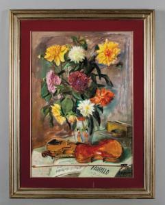 SCORTICATI Lanfranco 1911-1999,Vaso di fiori con violini,Boetto IT 2014-02-24