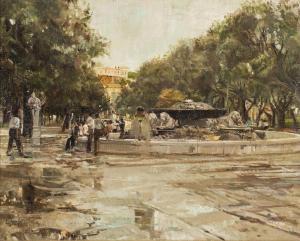 SCORZELLI Eugenio 1890-1958,Fontana delle paparelle nella Villa Comunale di Na,Blindarte 2024-04-10