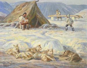 SCOTT Adam Sherriff 1887-1980,Inuit Encampment, Baffin Island,Levis CA 2024-04-21