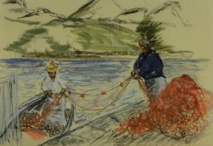 SCOTT BROWN,Study of fishermen and nets,Burstow and Hewett GB 2014-04-30