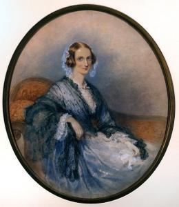 SCOTT Emily,Half length portrait of a young woman wearing a bl,1851,Canterbury Auction 2007-12-04