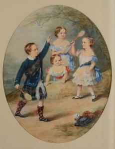 SCOTT Emily Maria Spafard 1832-1915,Children Playing Badminton,1860,Burchard US 2015-06-28