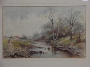SCOTT F,Peaceful river scene with figure on a path,Crow's Auction Gallery GB 2016-10-12