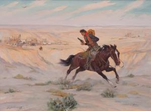 SCOTT Harold Winfield 1899-1977,Untitled Rider on Horseback,Hindman US 2022-05-20