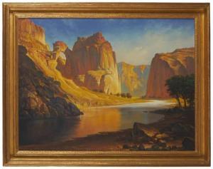 SCOTT JENNINGS William 1952,Southwest canyon river scene,John Moran Auctioneers US 2022-05-19