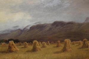 SCOTT John Douglas,wheatsheaves in a mountainous landscape,Lawrences of Bletchingley 2022-09-06