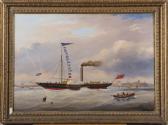 SCOTT John 1844-1866,Portrait d’’un bateau à vapeur,1853,VanDerKindere BE 2015-12-15