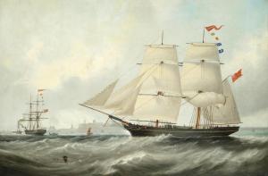 SCOTT John 1844-1866,The coastal trading brig Ariadne, in two positions,1863,Bonhams GB 2017-10-18