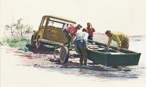 SCOTT John W. 1907-1987,Hauling up the boat,Swann Galleries US 2022-12-15