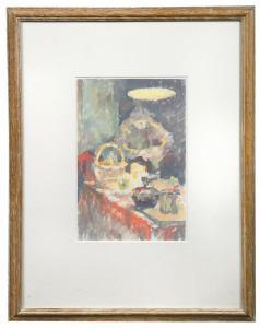 SCOTT JUDY,Kitchen interior scene with lady,Cheffins GB 2021-05-13